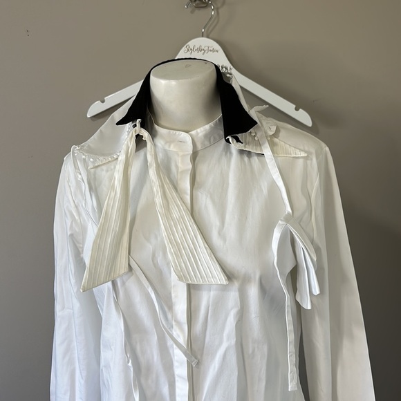 Anne Fontaine Shirt Detachable 3 Collar Button Up Blouse Top White 40 US 6-8 NEW - Picture 4 of 13